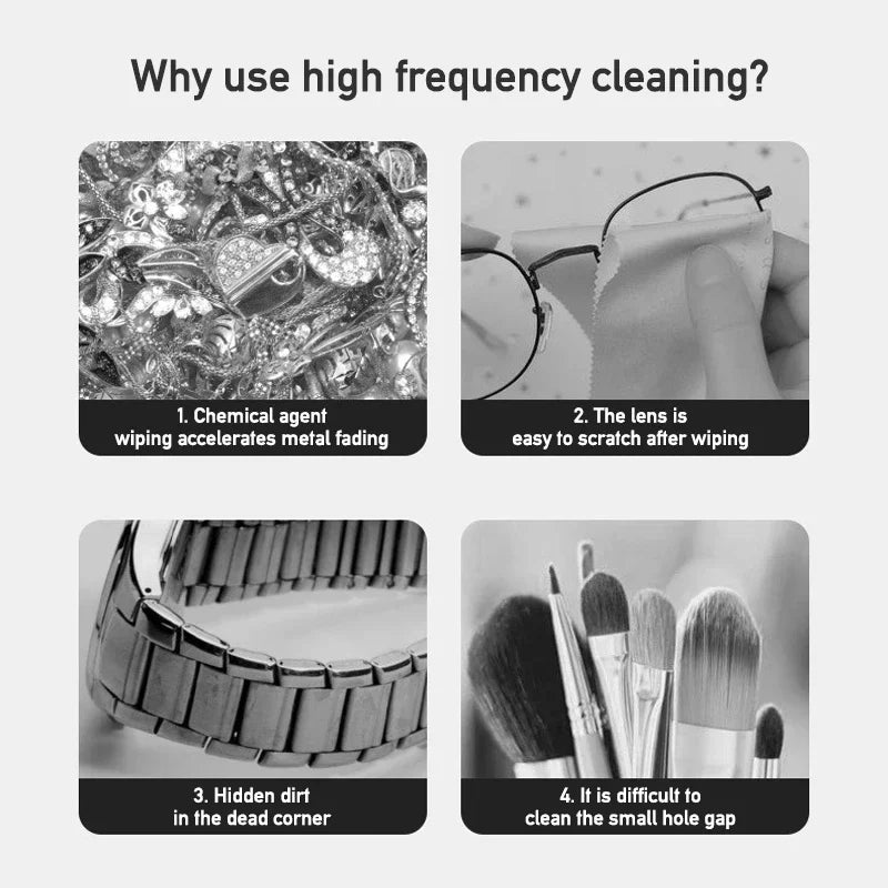 Ultrasonic Cleaner for Glasses & Jewelry – Deep Cleaning in Seconds